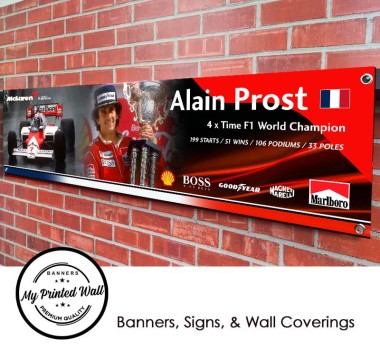 Alain Prost Commemorative F1 Team Garage PVC Banner