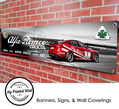 Alfa Romeo Giulia Quadrifoglio Garage PVC Banner