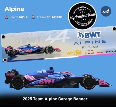 Alpine 2025 F1 Team Garage PVC Banner