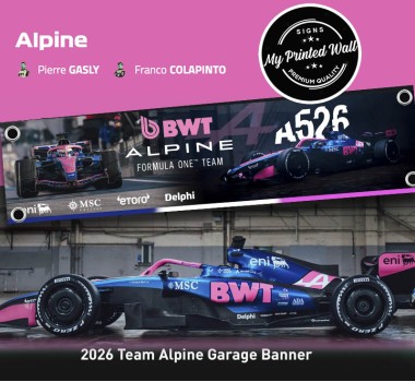 Alpine 2026 F1 Team Garage PVC Banner