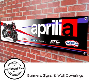 Aprilia 2025 Moto GP Team Garage PVC Banner