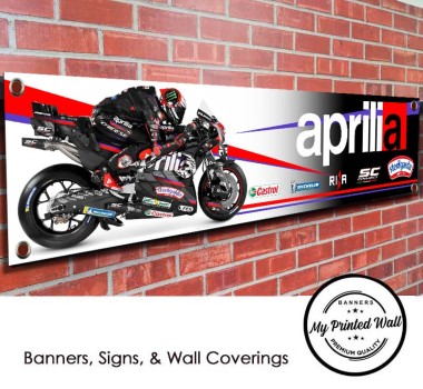 Aprilia 2026 Marco Bezzecchi Moto GP Team Garage PVC Banner