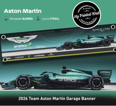 Aston Martin 2026 F1 Team Garage PVC Banner