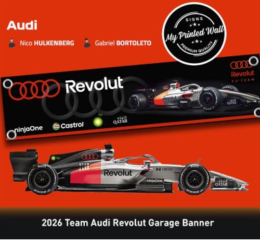 Audi Revolut 2026 F1 Team Garage PVC Banner