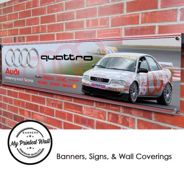 Audi A4 Quattro Touring Car Team Garage PVC Banner