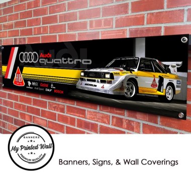 Audi Quattro Group B Rally Car Garage PVC Banner