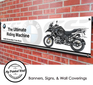 BMW R1200 GS Adventure Triple Black Garage PVC Banner