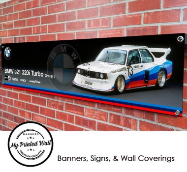 BMW 320i Turbo E21 Group 5 DRM Garage PVC Banner