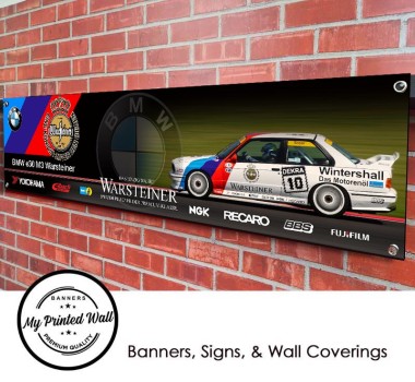 BMW e30 M3 Warsteiner Touring Car Garage PVC Banner
