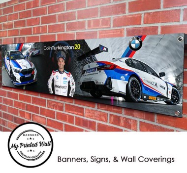 BMW 2024 M3 Touring Car Colin Turkington Garage PVC Banner