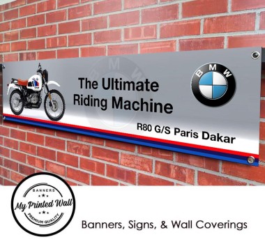 BMW R80 G/S Paris Dakar Garage PVC Banner