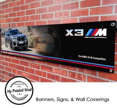 BMW X3 M Competition Garage PVC Banner