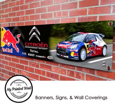 Citroen DS3 Red Bull Rally Car Garage PVC Banner