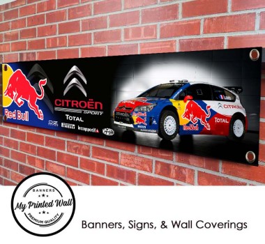 Citroen DS4 Red Bull Rally Car Garage PVC Banner