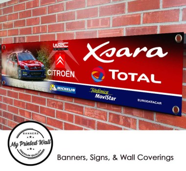 Citroen Xsara Total Rally Car Garage PVC Banner