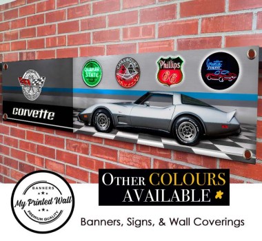 Chevrolet Corvette 1978 Stingray 25th Anniversary Garage PVC Banner
