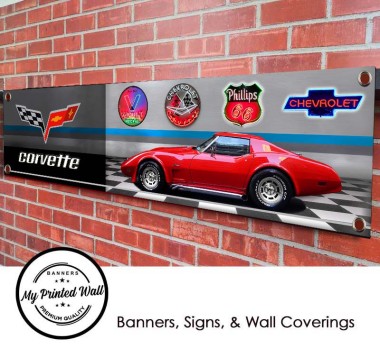 Chevrolet Corvette 1978 Stingray 25th Anniversary Garage PVC Banner