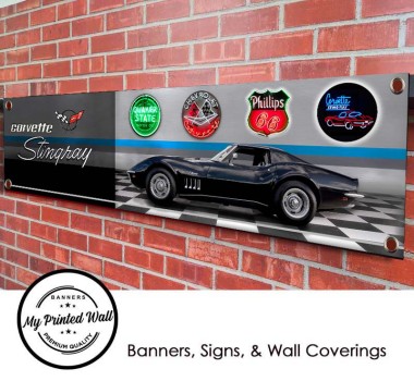 Chevrolet Corvette Stingray (black) PVC Banner