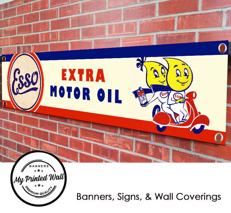 Esso Motor Oil Vintage / Retro Logo Garage PVC Banner