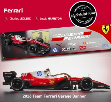 Ferarri 2026 F1 Team Garage PVC Banner