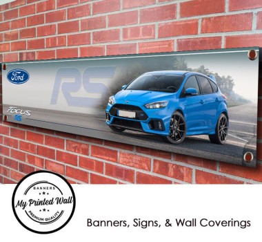 Ford Focus RS MK3 (Nitrous Blue) PVC Banner