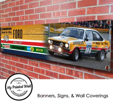 Ford Escort Mk2 Andrews Heat for Hire Rally Car PVC Banner