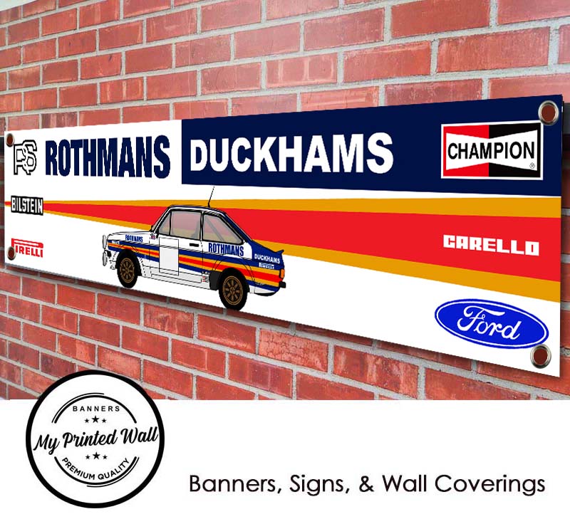 Ford Escort Mk2 RS Rothmans Duckhams Rally Car PVC Banner