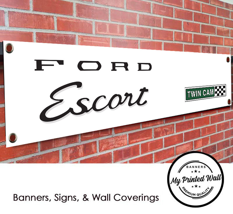 Ford Escort Twin Cam Logo Garage PVC Banner