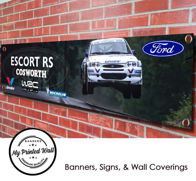 Ford Escort RS Cosworth WRC Rally Car PVC Banner