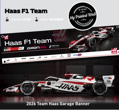 Haas 2026 F1 Team Garage PVC Banner
