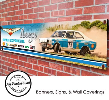 Hillman Avenger Rally Car PVC Banner 
