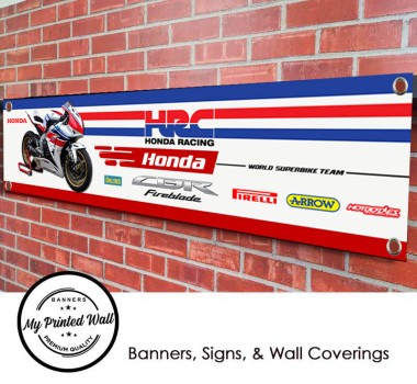 Honda CBR Fireblade HRC Racing Garage PVC Banner
