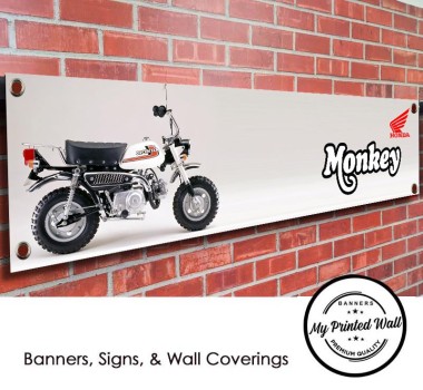 Honda Monkey Motorcycle (white) PVC Banner