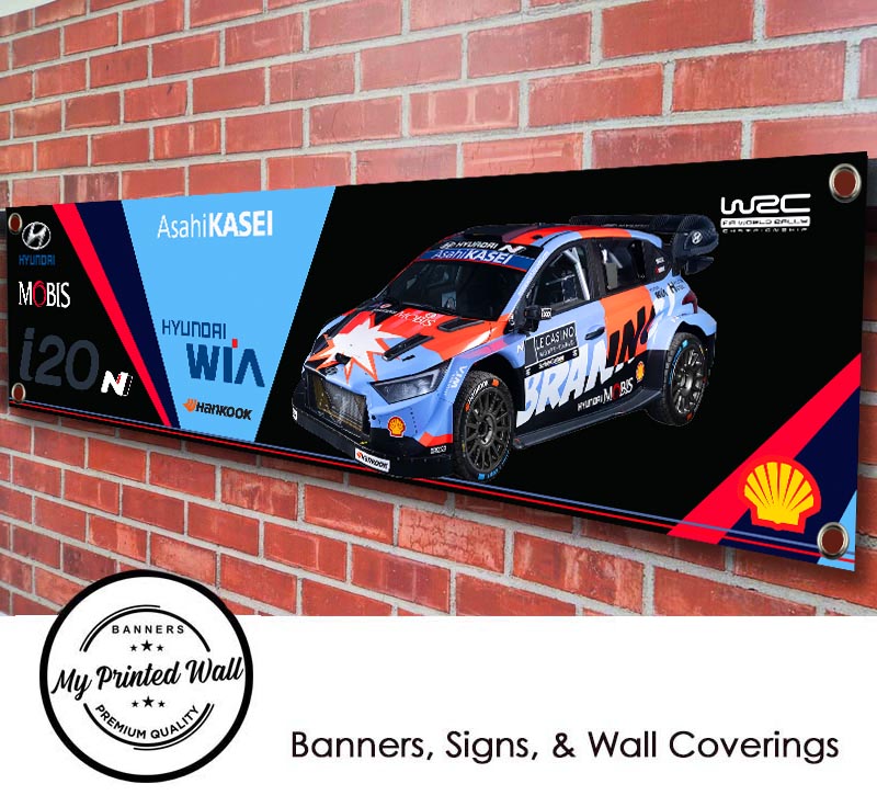 HYUNDAI SHELL MOBIS WRC i20 N 2026 Rally Car Banner