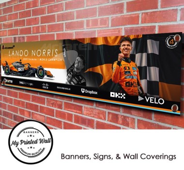 Lando Norris 2025 F1 World Champion PVC Banner