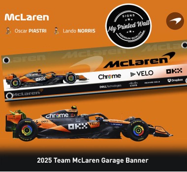 McLaren 2025 F1 Team Garage PVC Banner