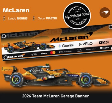 McLaren 2026 F1 Team Garage PVC Banner