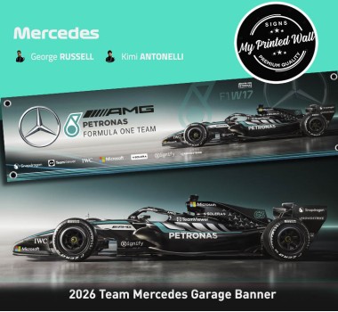 Mercedes 2026 F1 Team Garage PVC Banner