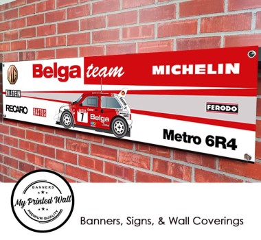 MG Belga 6R4 Rally Car Garage PVC Banner