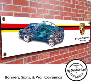 Porsche 911 Turbo Cutaway PVC Banner