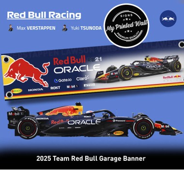 Red Bull 2025 F1 Team Garage PVC Banner