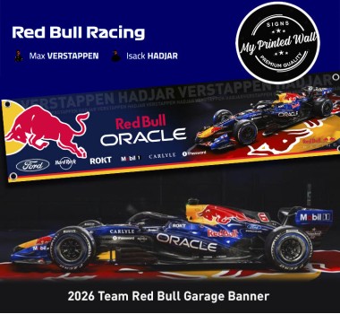 Red Bull 2026 F1 Team Garage PVC Banner
