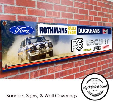 Ford Escort Mk2 Rothmans Rally Car PVC Banner