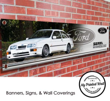 Ford Sierra RS500 Cosworth (white) PVC Banner