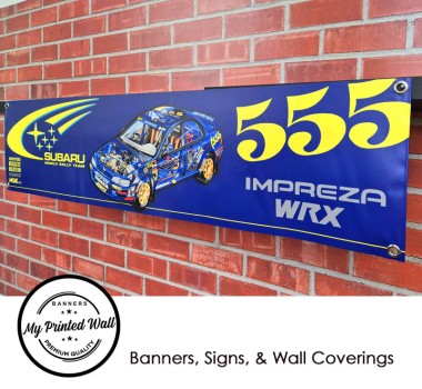 Subaru 555 Rally Car PVC Banner