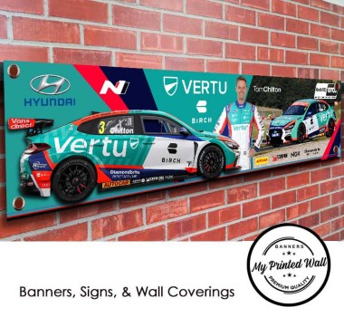 Team Vertu Hyundai i30 N BTCC Tom Chilton PVC Banner