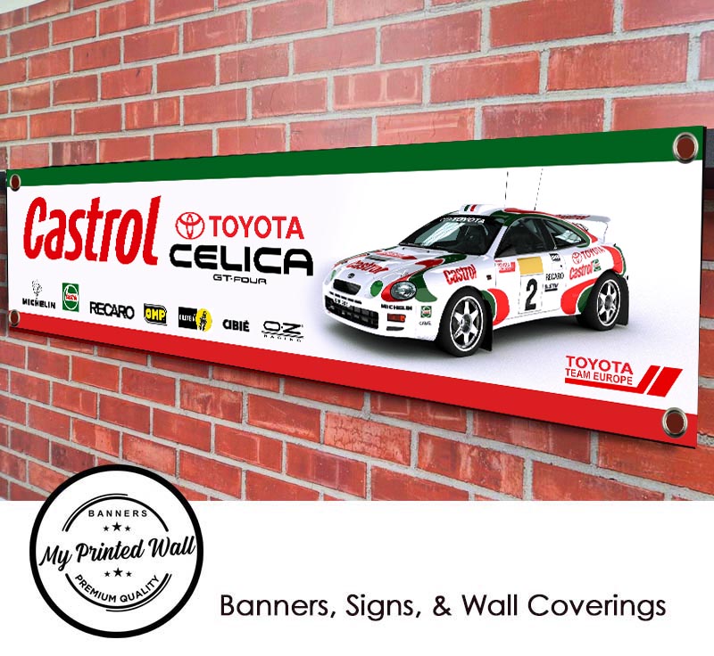 Toyota Celica GT-Four Castrol Rally Car Garage PVC Banner