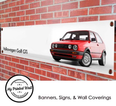 Volkswagen Golf GTi MK2 (red) PVC Banner