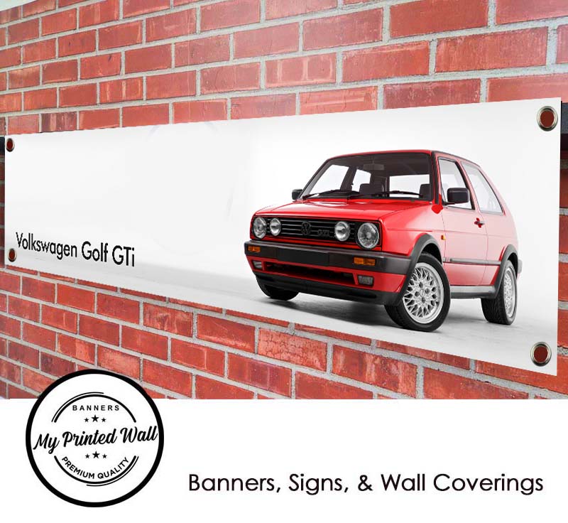 Volkswagen Golf GTi MK2 (red) PVC Banner