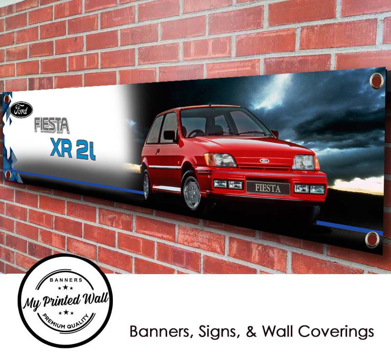 Ford Fiesta Mk3 XR2i (red) PVC Banner Ford Fiesta Mk3 XR2i (red) PVC Banner